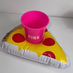 Rare PINK Victoria’s Secret Pizza Slice Inflatable Drink Holder Pool Float Cup